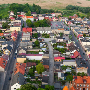 Radzyn Chelminski, centrum. EU, PL, Kujaw- POM. Lotnicze.
